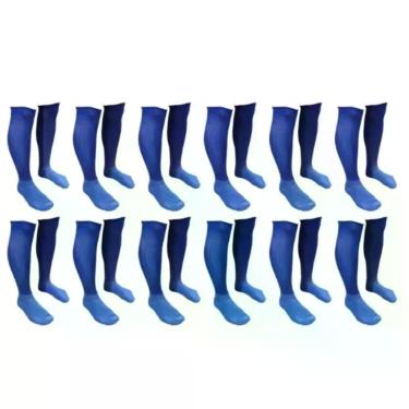 Imagem de Meião De Futebol Delfia Popular Adulto Kit Com 12 Pares 38 a 44, Royal