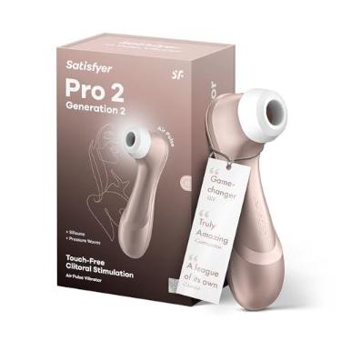 Imagem de Satisfyer Pro 2 Estimulador de Clitóris com Pulso de Ar - Tecnologia de Ondas de Pressão de Sucção do Clitóris Sem Contato, à Prova d'Água, Recarregável (Rosa Ouro)
