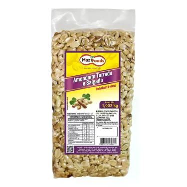 Imagem de Amendoim Torrado E Salgado S/ Pele S/ Glúten Mazi Foods 1 Kg, Amendoim