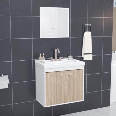 Imagem de RIVERZZA Gabinete com Cuba Suspenso 100% MDF Branco Berlin Bergamo