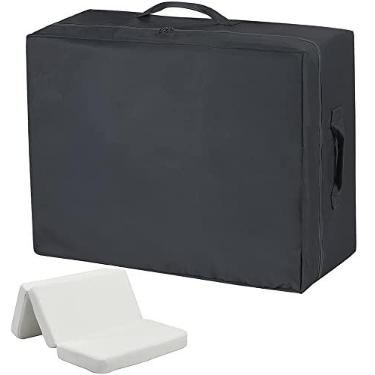 Imagem de Estojo de transporte de colchão dobrável à prova d'água Skyour capa de colchão duplo estreito sacos de armazenamento resistentes para colchão de 10 a 15 cm queen três dobras 101 x 45 x 71 cm