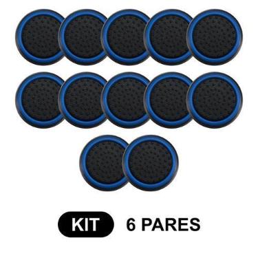 Imagem de 6 Pares de Grips p/ controle Anti Derrapante Silicone Botão Analógico
