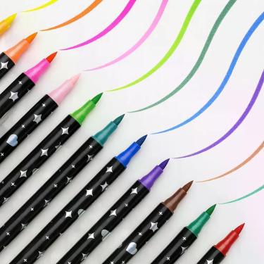 Imagem de Canetas para Colorir com Glitter de Duas Pontas Utimix Estojo com 24 Unidades 48 Cores Cintilantes