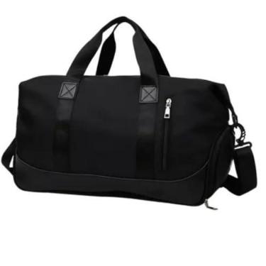 Imagem de Bolsa Mala de Mão Feminina Grande Transversal Viagem Espaçosa 10 Kg Bordo Rigida Zíper Academia Necessaire Passeio Espaçosa (Preto)
