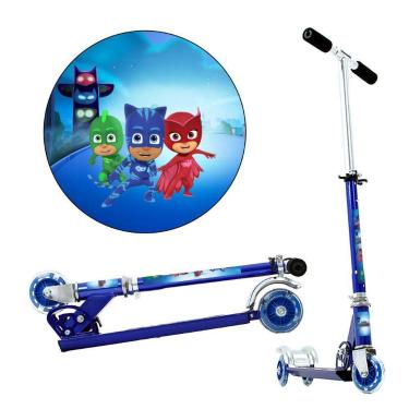 Imagem de Patinete Disney PJ Masks 3 Rodas Infantil Azul de Alumínio - DM Radica