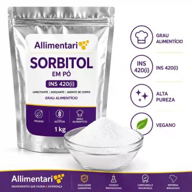 Imagem de Sorbitol 1kg 100 Puro Alimentício Ins 420i Umectante Allimentari, 1kg