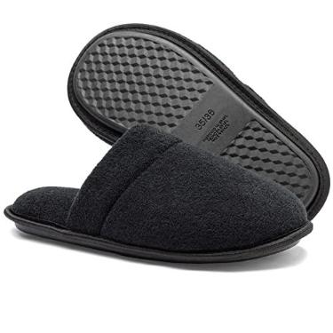 Imagem de Pantufa Chinelo de Quarto Tradicional Unissex Super Quentinho (45-46, Preto)
