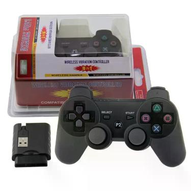 Imagem de Controle Sem Fio Dualshock Compatível Com Playstation 2 PS3 PC Wireles