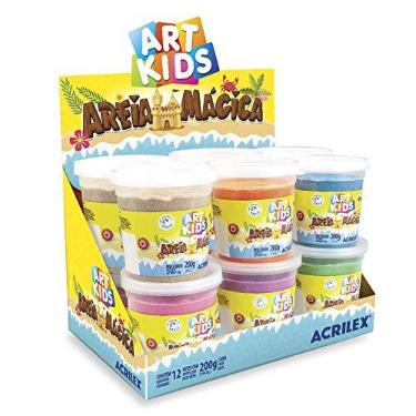 Imagem de Massa Areia Mágica, Acrilex, Roxo, 550G, Com Moldes,