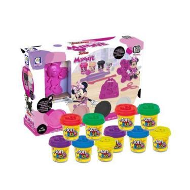 Imagem de Kit Brinquedo Infantil Massinha de Modelar Minnie Disney 10 Potes Coti