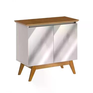 Imagem de Buffet Classic 2 Portas Off White Com Freijó E Espelho - Imcal Móveis
