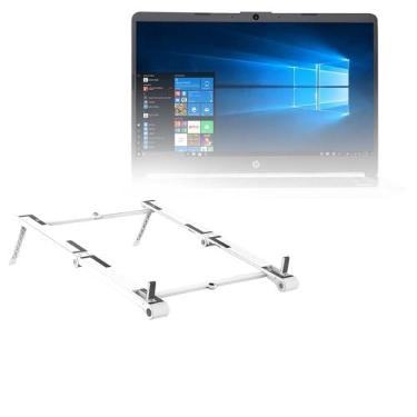 Imagem de Suporte e suporte BoxWave compatível com notebook HP (14-dq1045cl) (suporte e montagem por BoxWave) - suporte de alumínio de bolso 3 em 1, portátil, suporte de visualização em vários ângulos - prata metálico