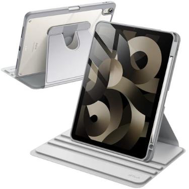 Imagem de JETech Capa Protetora Giratória para iPad Air 11" M4/M3/M2, Air 5/4, Prata | Para iPad Air 11" (2026-2024) & 10,9" (2022/2020), Suporte com Rotação 360°, Design com Traseira Transparente, Porta-Pencil