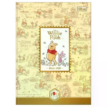 Imagem de Caderno Colegial Brochura Capa Dura Ursinho Pooh Folhas Decoradas Supe