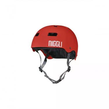 Imagem de Capacete Niggli Pro Profissional para Patins Skate BMX Scooter 11 Ventilações Vermelho Fosco