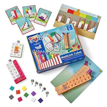 Imagem de hand2mind Conjunto de atividades Numberblocks MathLink Cubes 11-20, 30 atividades de blocos numéricos vinculadas a episódios de TV, 155 cubos NumberBlocks MathLink, brinquedos de blocos de números
