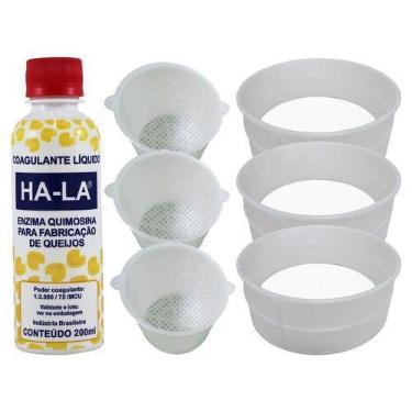 Imagem de Coalho 200ml+ 3 Formas Perfuradas 1kg+ 3 Formas Canastra 1kg - COMBO