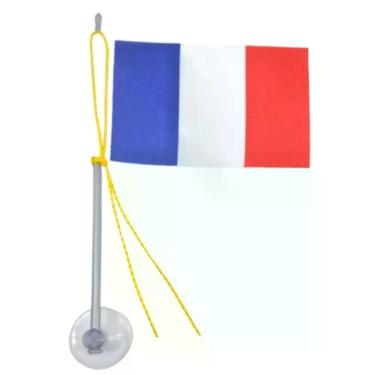 Imagem de Mini Bandeira França Com Ventosa Poliéster (5,5cm X 8,5cm)