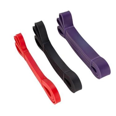 Imagem de Kit 3 Faixa Elastico para Exercicio de Musculacao - Super Band Faixa Elastica para Exercicio Fisioterapia