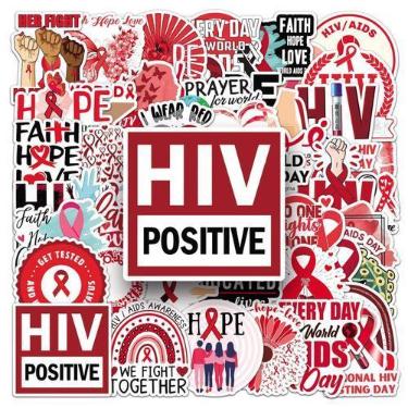 Imagem de Adesivos, adesivos de vinil para conscientização do HIV, 50 unidades à