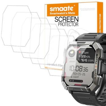 Imagem de smaate Compatível com IOWODO, Blackview W60 5.1 cm, protetor de tela macio para relógio inteligente, TPU, pacote com 6, cobertura total, bolha autorreparável