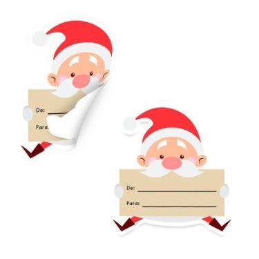 Imagem de Kit Adesivos Tag Para Presentes de Natal Modelo Papai Noel - Deliparts