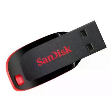 Imagem de Pendrive Sandisk Cruzer Blade 64gb 2.0 Preto E Vermelho