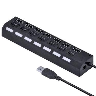 Imagem de Hub Usb 7 Portas Carregador Adaptador Chave Seletora 2.0 - Relet