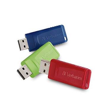 Imagem de Verbatim Pen Drive USB Store 'n' Go de 8 GB - Compatível com PC/Mac - 3 unidades, vermelho, verde, azul - 98703