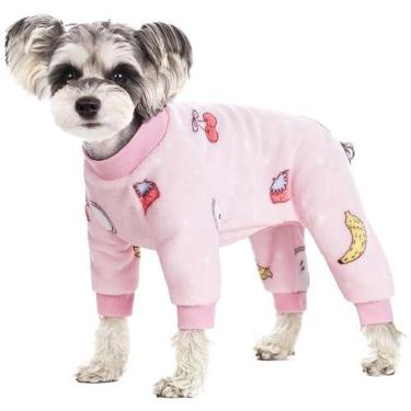 Imagem de Pijama para cães pequenos, macacão de inverno, macacão quente de veludo, macacões, roupas de inverno para meninas e meninos para chihuahua, yorkie, xícara de chá, Schnauzer, roupas para clima frio