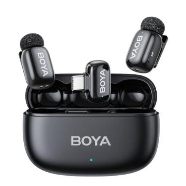 Imagem de Microfone Lapela Boya Mini-14 USB-C Sem Fio Preto, Áudio Profissional Gravações e Lives, Compativel Dispositivos USB-C, Discreto e Portátil, Ideal para Profissionais e Criadores de Conteúdo