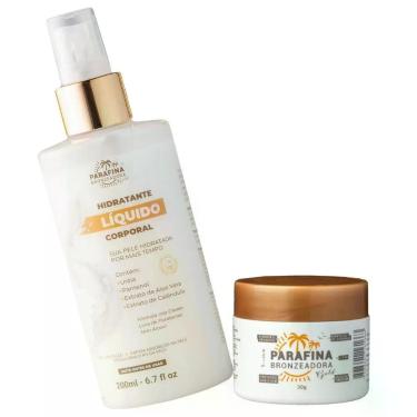 Imagem de Kit Creme Bronzeador Natural com Parafina Bronzeadora Gold 30G e Hidratante Líquido Energizante 200ML Resultado Imediato