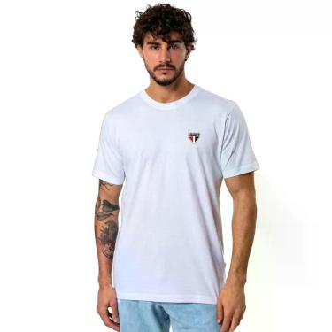 Imagem de Camiseta Masculina São Paulo Surf Center Algodão Clássica Cor:BrancoTa