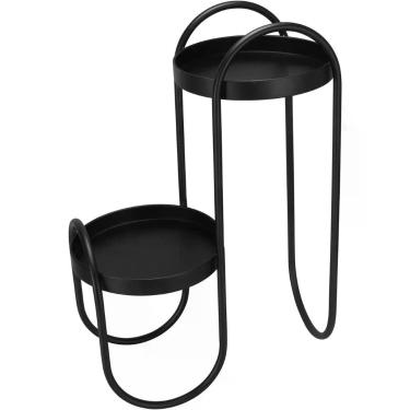 Imagem de Suporte Para Vasos 2 Niveis Home&co Metal 61x25x40cm Preto