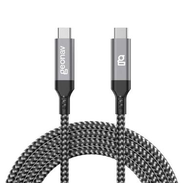Imagem de Geonav Cabo USB-C 3.2 Gen 2x2, Transferência Rapida de Dados 20Gb/s e Carregamento Rápido até 100W, Nylon Trançado de 1,5m, UCC07,Preto e Cinza