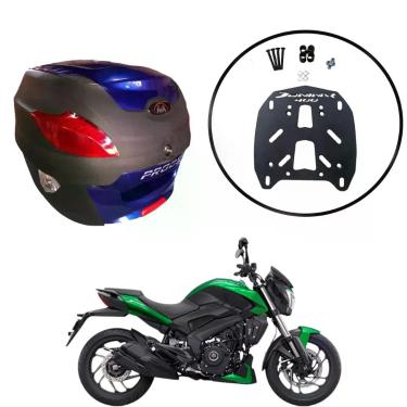 Imagem de Baú Moto Universal Awa 41 L + Suporte Sup Bajaj Dominar 400, Azul