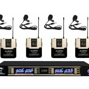Imagem de MICROFONE SEM FIO QUADRUPLO LAPELA KT4 KSR PRO MULTICANAIS