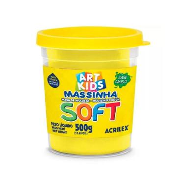 Imagem de Massinha de modelar soft 500g cores - Acrilex, Amarelo