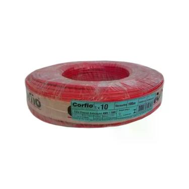 Imagem de Cabo Elétrico Flexível Corfio 10mm Rolo 100m Vermelho Cabo