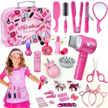 Imagem de Brinquedo de salão de cabeleireiro Loffancy com secador de cabelo, ave