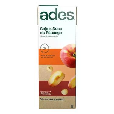 Imagem de Bebida à Base de Soja Sabor Pêssego Ades 1l