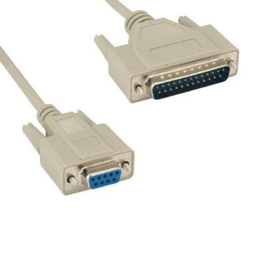 Imagem de Cabo adaptador KENTEK para impressora macho KENTEK de 7,6 m DB9 fêmea para DB25 Null Modem Série Cabo Adaptador de impressora 28 AWG F/M moldado D-SUB RS-232 Crossover 9 a 25 pinos para PC Mac Serial Dispositivo