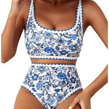 Imagem de Conjunto de biquíni Herseas com estampa floral de cintura alta para mu
