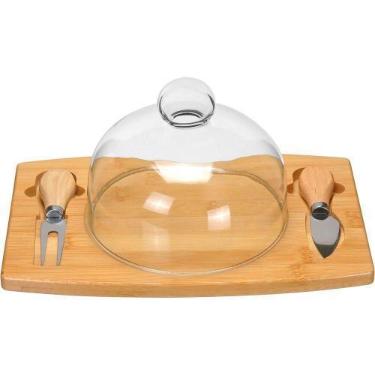 Imagem de Home&co Conjunto 4 Peças Para Queijo Com Tampa De Vidro - HOME & CO