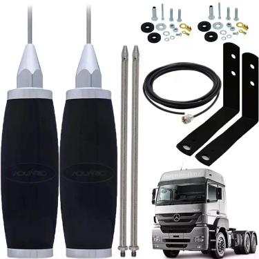Imagem de 2 Antena Móvel Px B-2003P Alongador Inox 60cm Suporte Dianteiro Merced