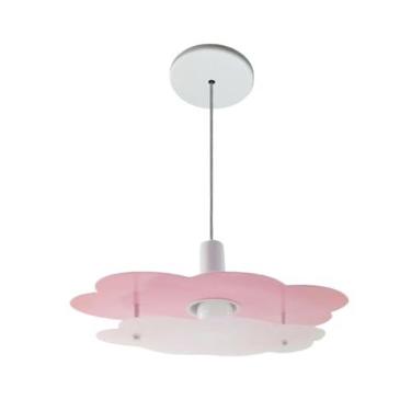 Imagem de Luminária Pendente Nuvem céu Infantil Criança Quarto Bebê Menino Menina (Rosa)