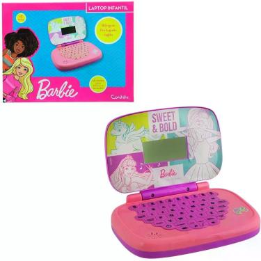 Imagem de Laptop Infantil Educativo Minigame Barbie Bilingue - Candide