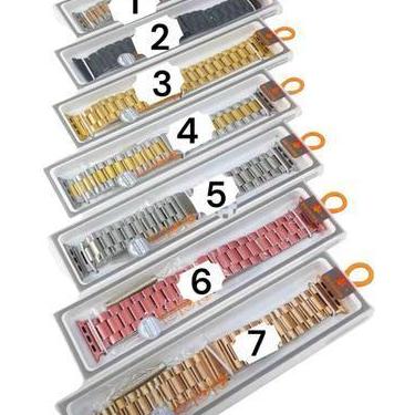 Imagem de Pulseiras Em Aço Inox Elos 3 Bandas Goma Para SmartWatch 38/40/41mm e 