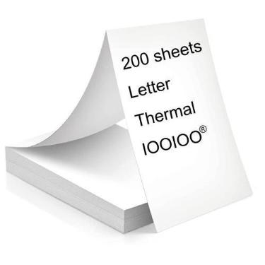 Imagem de Papel Térmico IOOIOO 8,5x11 Polegadas - 200 Páginas