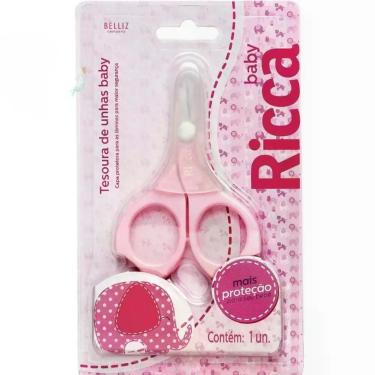 Imagem de Tesoura de Unhas Ricca Baby Rosa Cód:916 - BELLIZ COMPANY